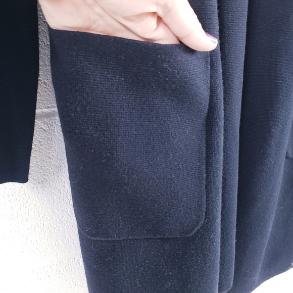 J. Crew Juliette Collarless Sweater Blazer Black Open Front Long Size XXS - Picture 6 of 10